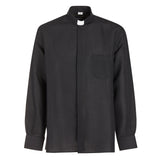 NEW - Camicia in Lino - Nero - Clergy - Manica Lunga