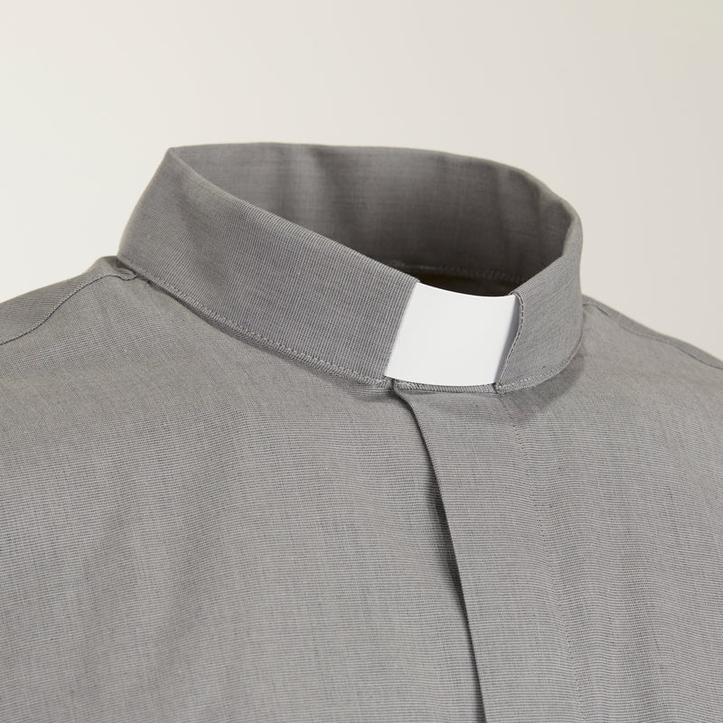 Camicia 100%  FIL A FIL  - Grigio - Clergy - Manica Corta