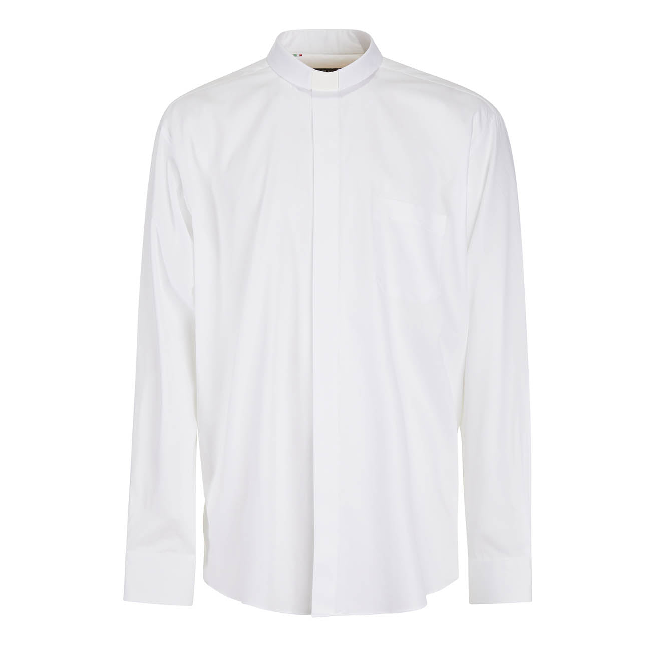Camicia Spigata - Bianco - 100% Cotone Superior - Clergy - Manica Lunga