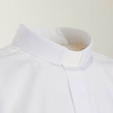 Camicia Spigata - Bianco - 100% Cotone Superior - Clergy - Manica Lunga