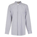 Camicia Spigata - Grigio - 100% Cotone Superior - Clergy - Manica Lunga