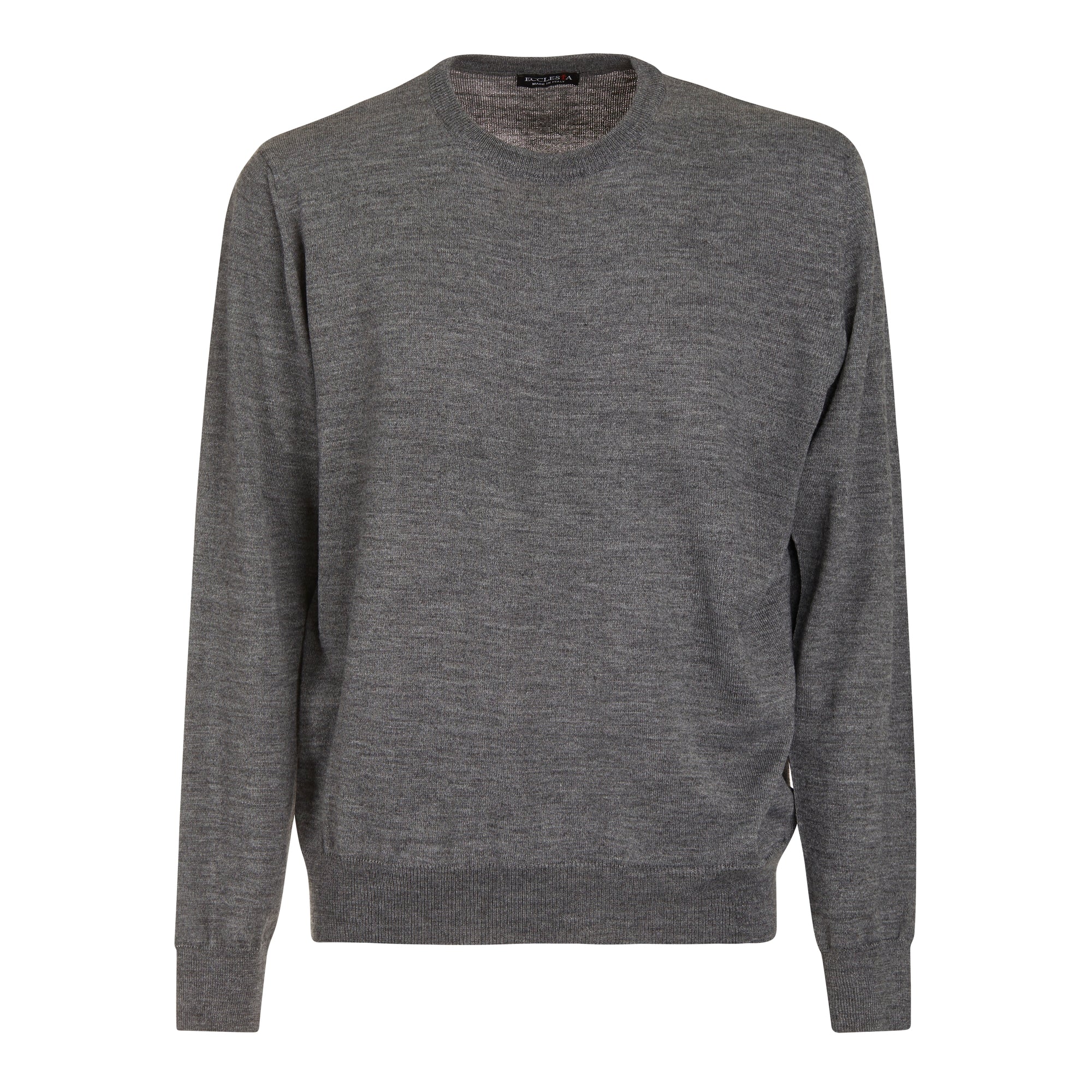 Jersey de cuello redondo - Gris - Mezcla de lana merino - Manga larga