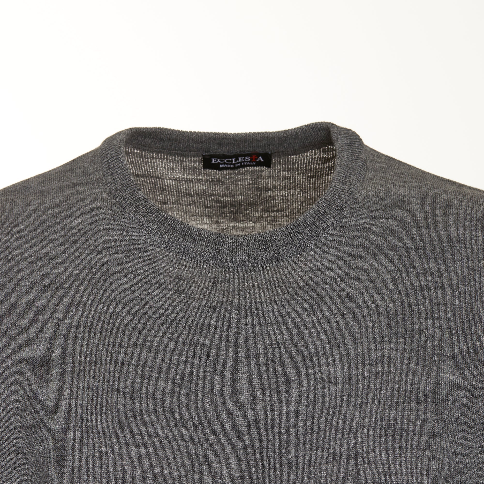 Jersey de cuello redondo - Gris - Mezcla de lana merino - Manga larga