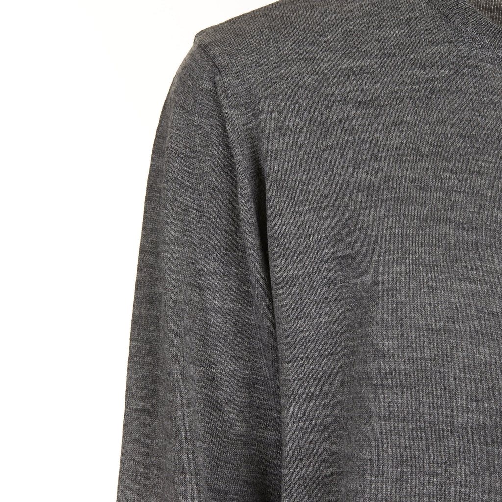 Maglione Girocollo - Grigio - Misto Lana Merinos - Manica Lunga