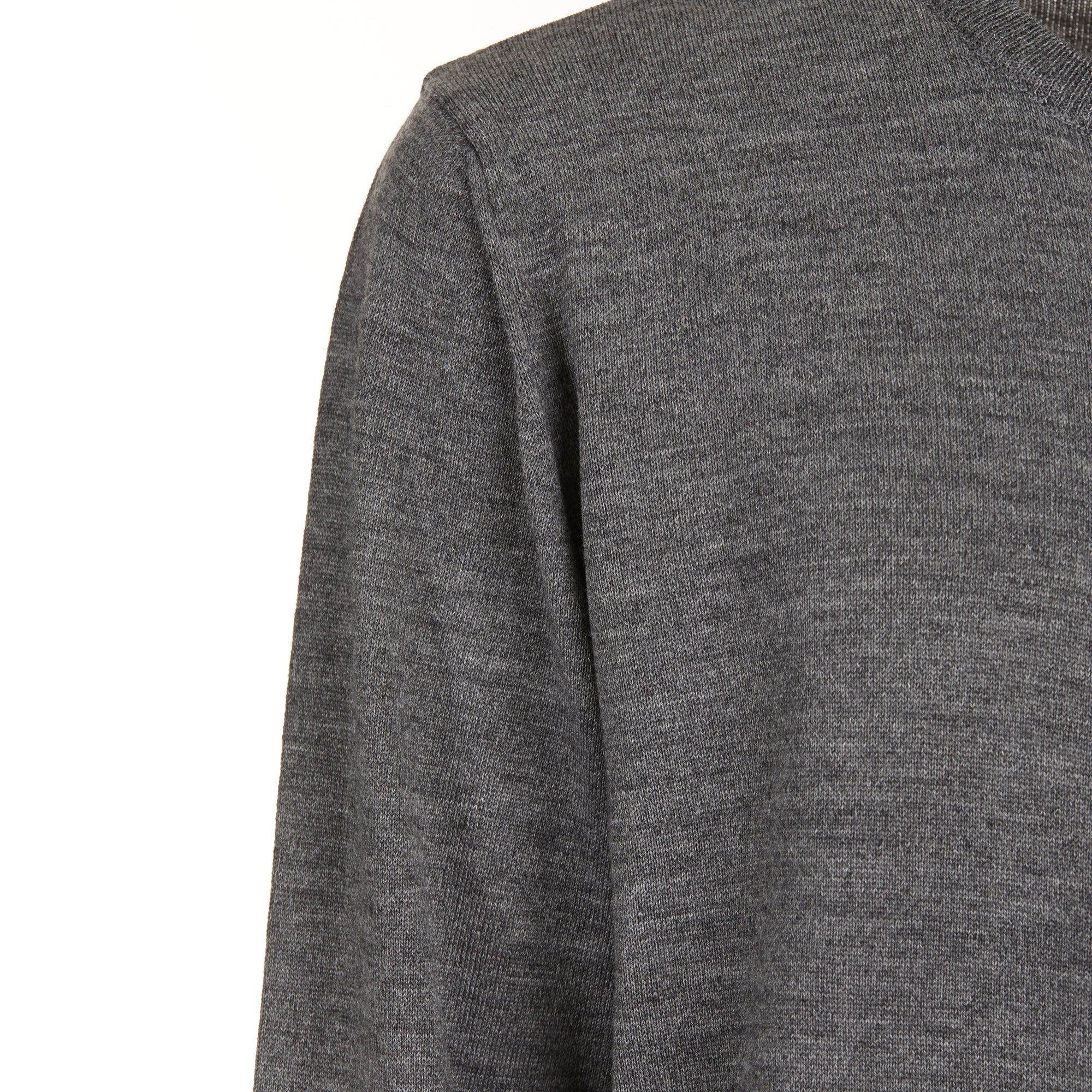 Jersey de cuello redondo - Gris - Mezcla de lana merino - Manga larga