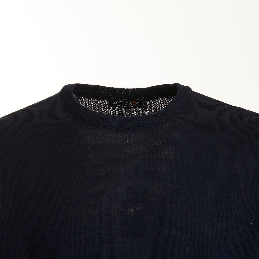 Maglione Girocollo - Blu - Misto Lana Merinos - Manica Lunga