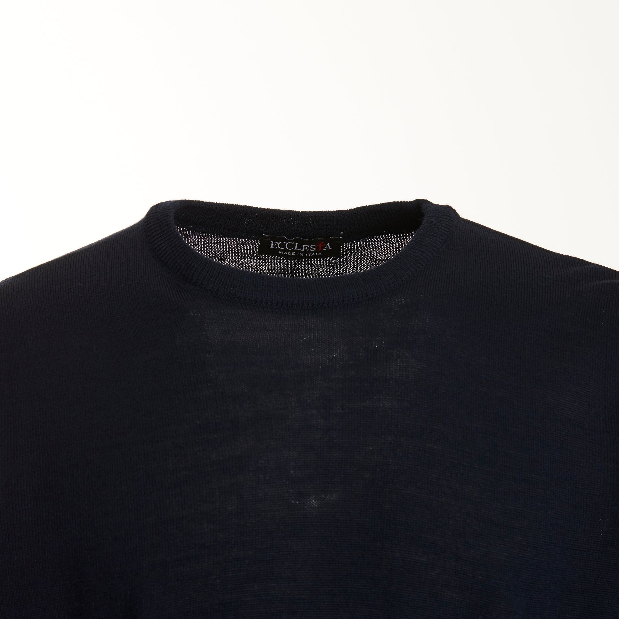 Jersey de cuello redondo - Azul - Mezcla de lana merino - Manga larga