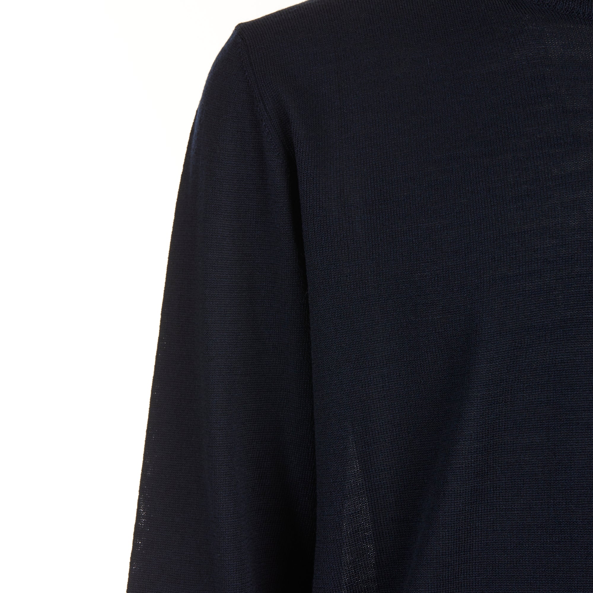 Jersey de cuello redondo - Azul - Mezcla de lana merino - Manga larga