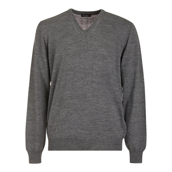 V-Neck Sweater - Merino Wool Blend - Long Sleeve