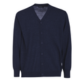 Cardigan - Blu - Misto Lana Merinos - Manica Lunga - Con Bottoni
