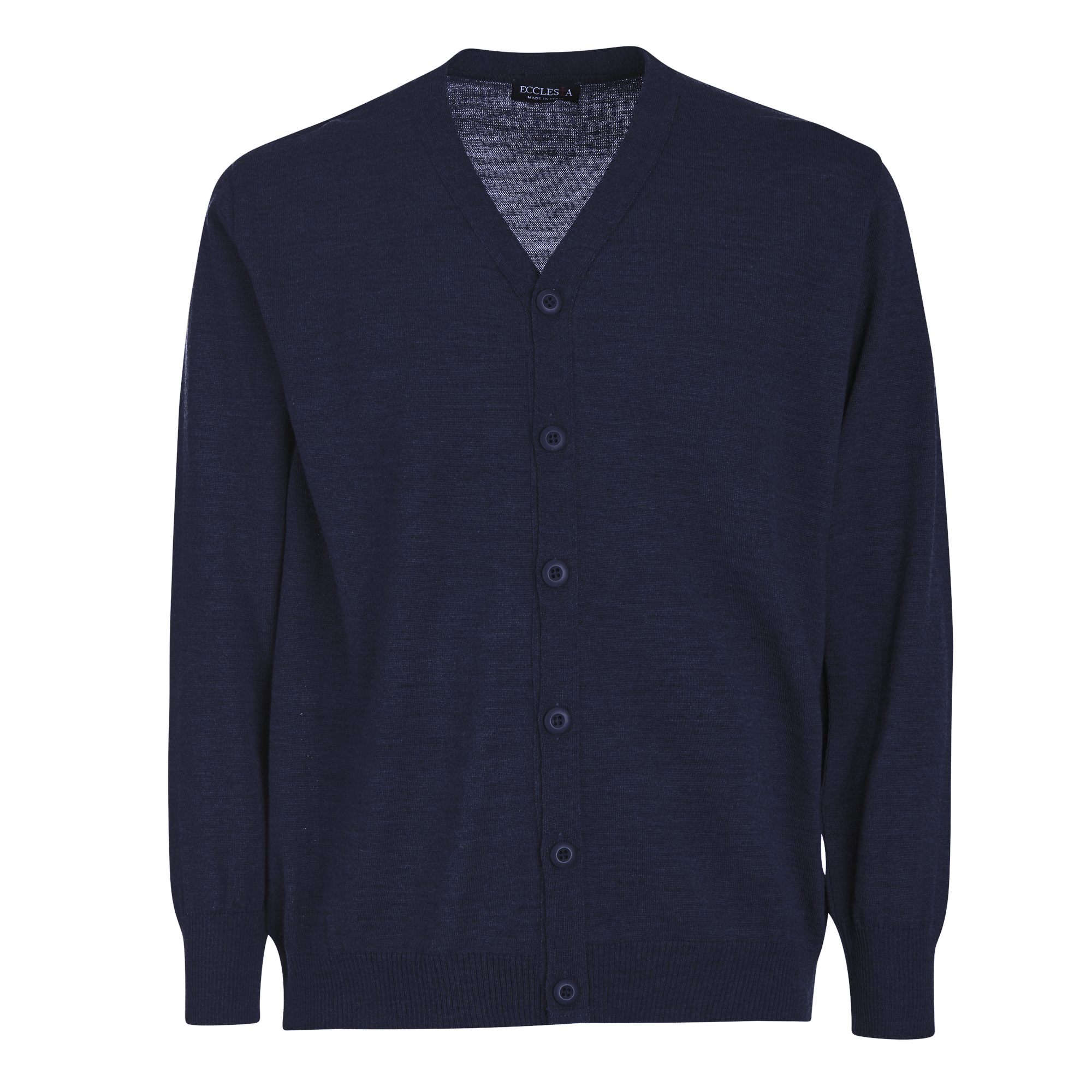 Cárdigan - Azul - Mezcla de lana merino - Mangas largas - Con botones