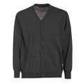 Cardigan - Grigio - Misto Lana Merinos - Manica Lunga - Con Bottoni
