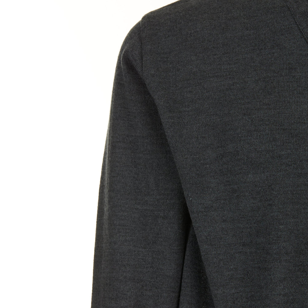 Cardigan - Grigio - Misto Lana Merinos - Manica Lunga - Con Bottoni