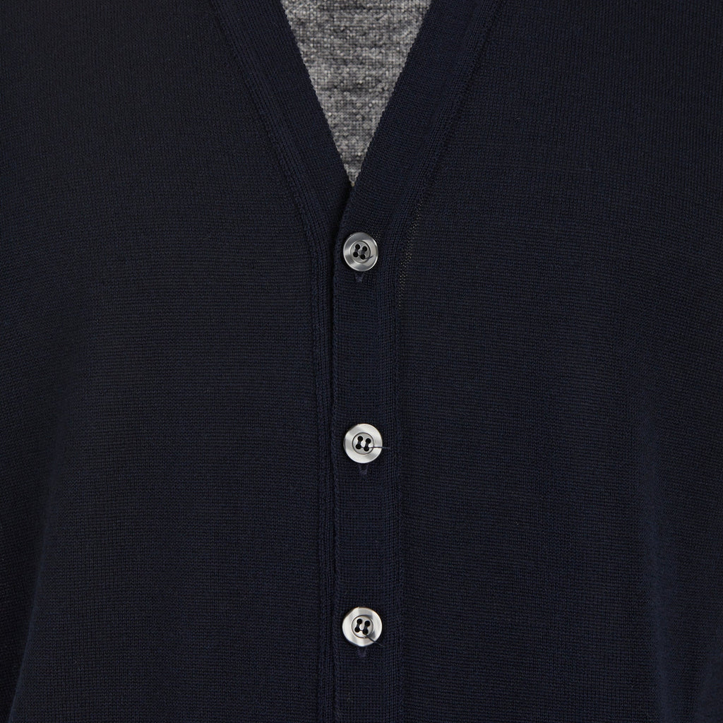Pull - Sans manches - Mélange de laine mérinos - Avec boutons