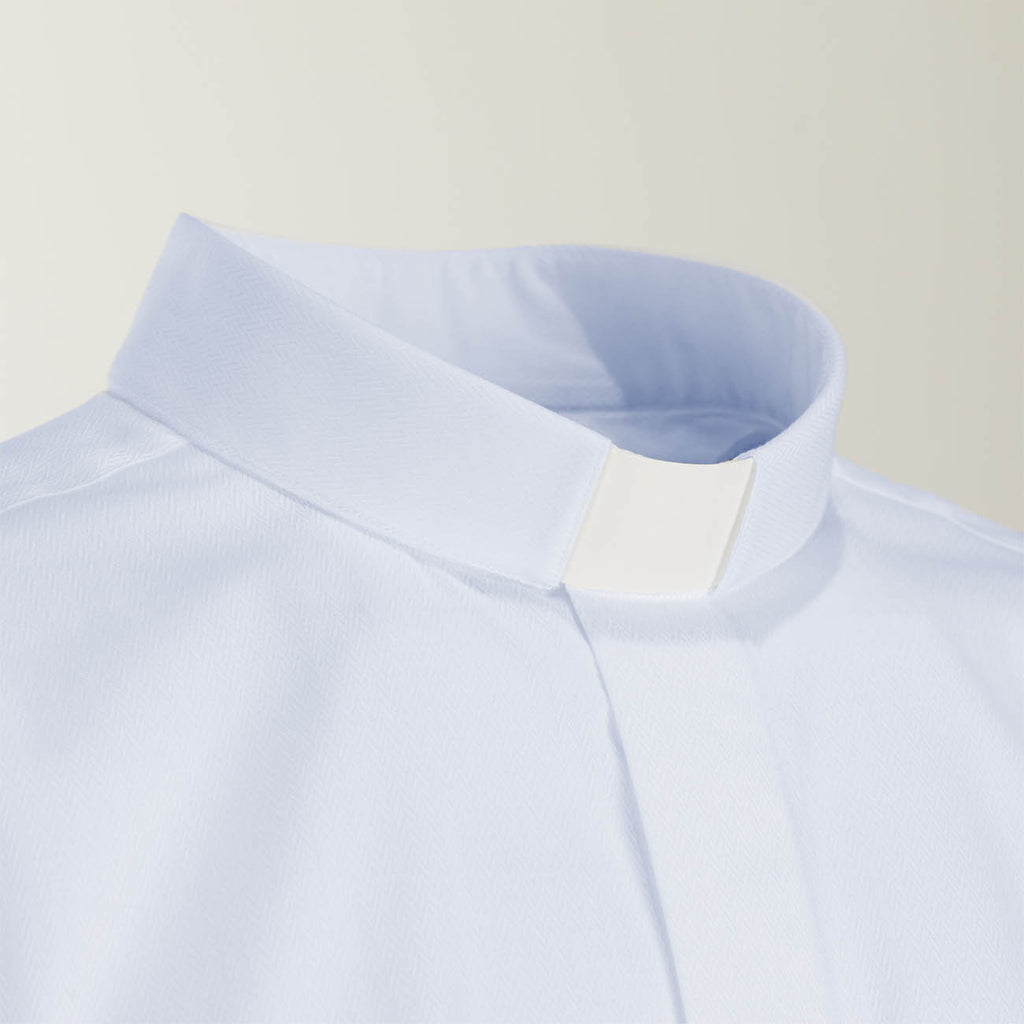 Camicia Spigata - Celeste - 100% Cotone Superior - Clergy - Manica Lunga