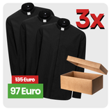 [OFFERTA] 3x Camicie Clergy - Nero - Polycotton - Manica Lunga