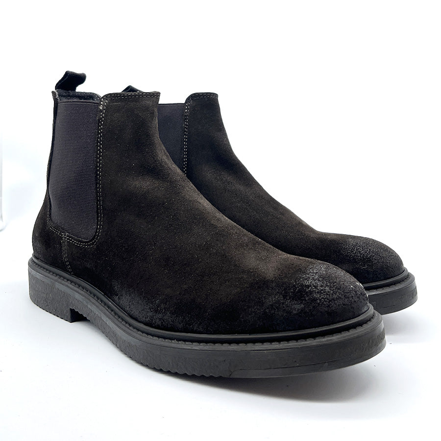Botte à hauteur de genou - en daim - Marron foncé