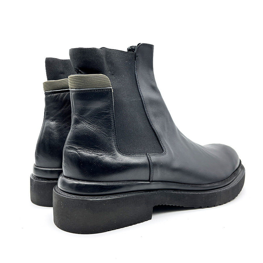 Botte à hauteur de genou - Bleu - Cuir véritable