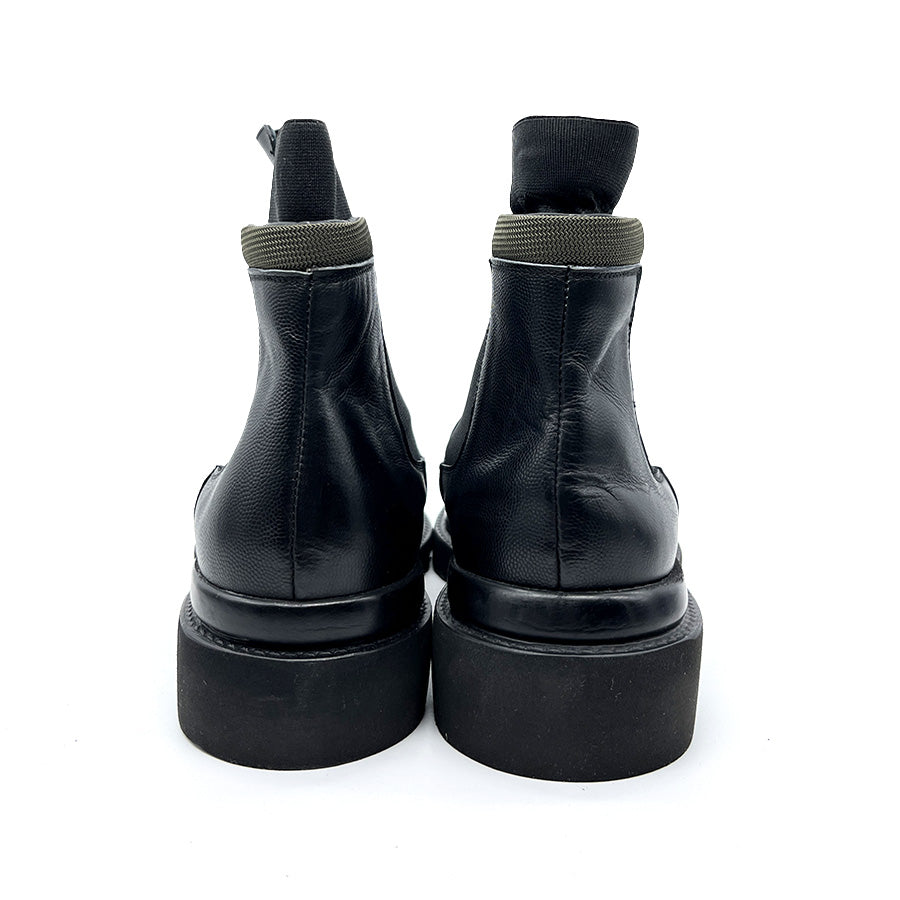 Botte à hauteur de genou - Noir - Cuir véritable
