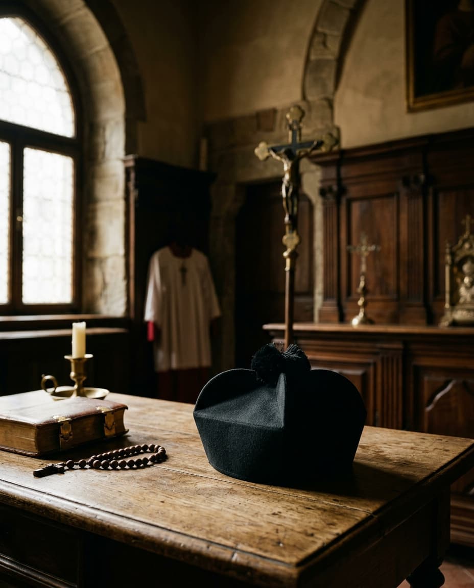 Tricorn - Black - with pompoms