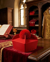 Biretta Tricorno - Rosso - con ponpon