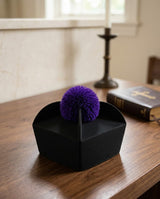 Biretta Tricorno - Nero/Viola - con ponpon