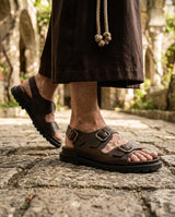 Sandali in Pelle - Con Fibbia - Plantare "Relax"