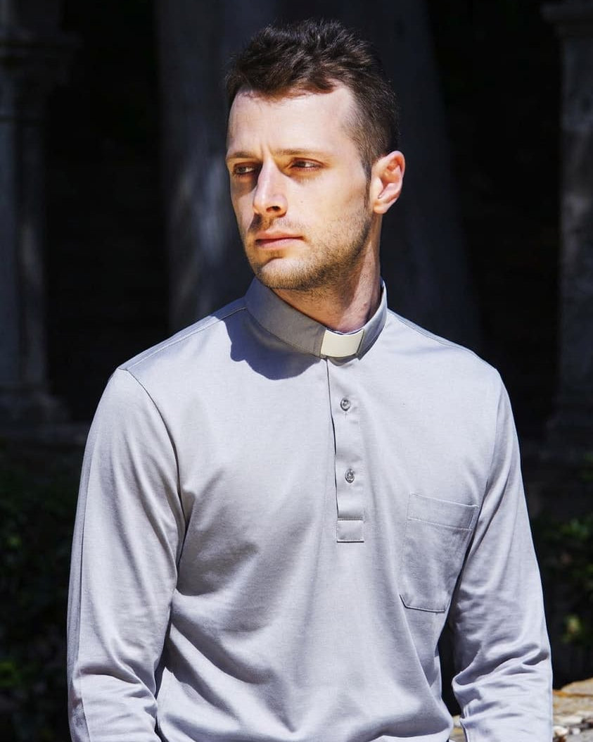 Polo in Filo di Scozia - Grigio Chiaro - 100% Cotone Fresco - Manica Lunga