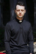 Polo in Filo di Scozia - Nero -  100% Cotone Fresco - Manica Lunga