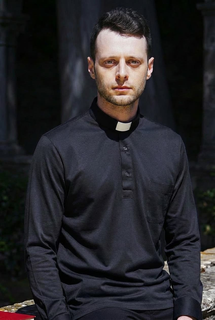 Polo in Filo di Scozia - Nero -  100% Cotone Fresco - Manica Lunga