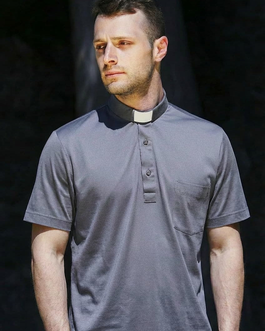 Polo in Filo di Scozia - Grigio - 100% Cotone Fresco - Manica Corta