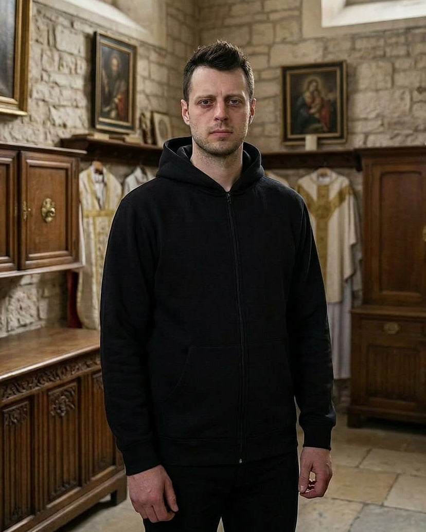 Sweatshirt mit Kapuze - Warme Baumwolle - Schwarz