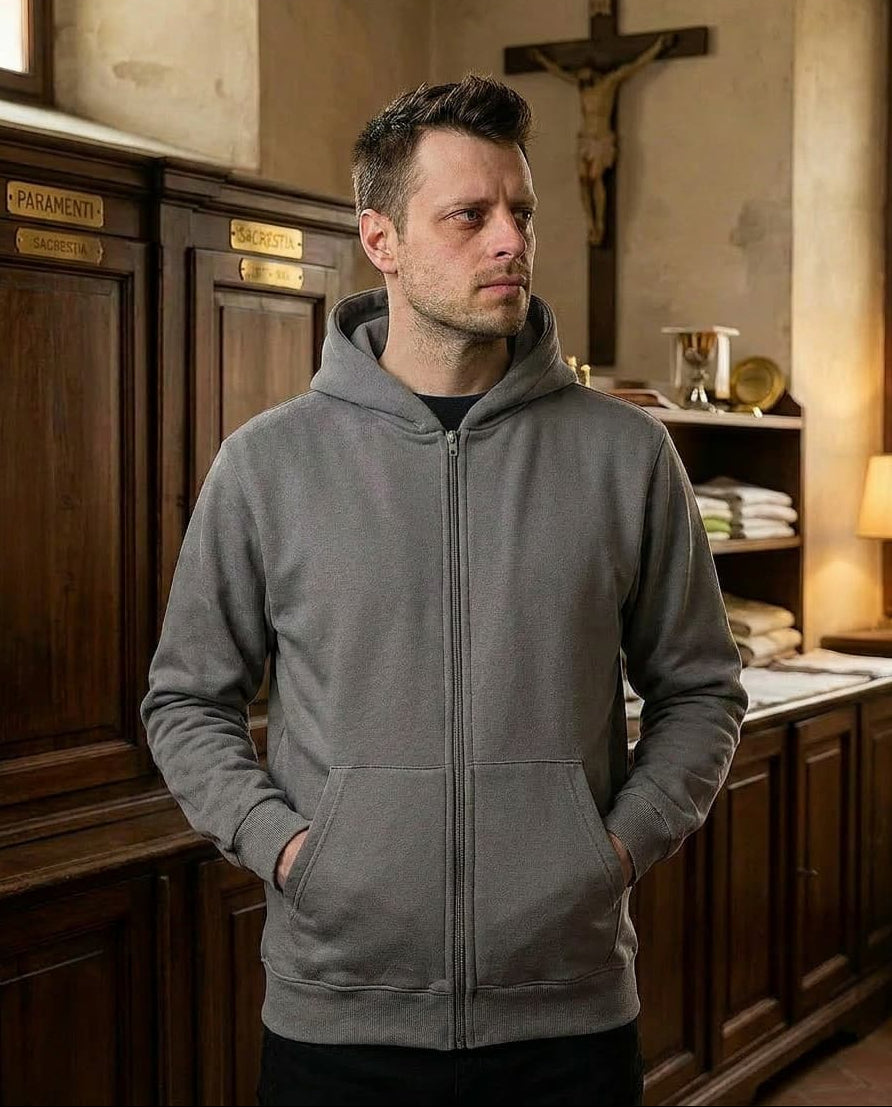 Sudadera con capucha - Algodón cálido - Gris