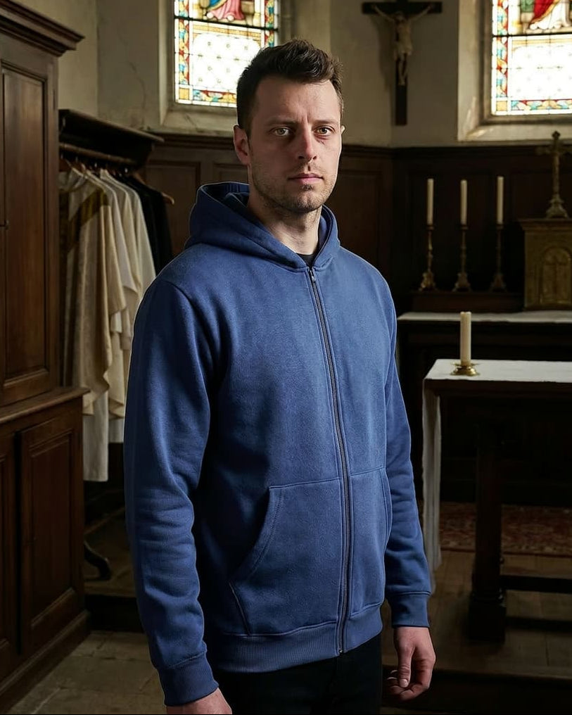 Sweatshirt mit Kapuze - Warme Baumwolle - Blau