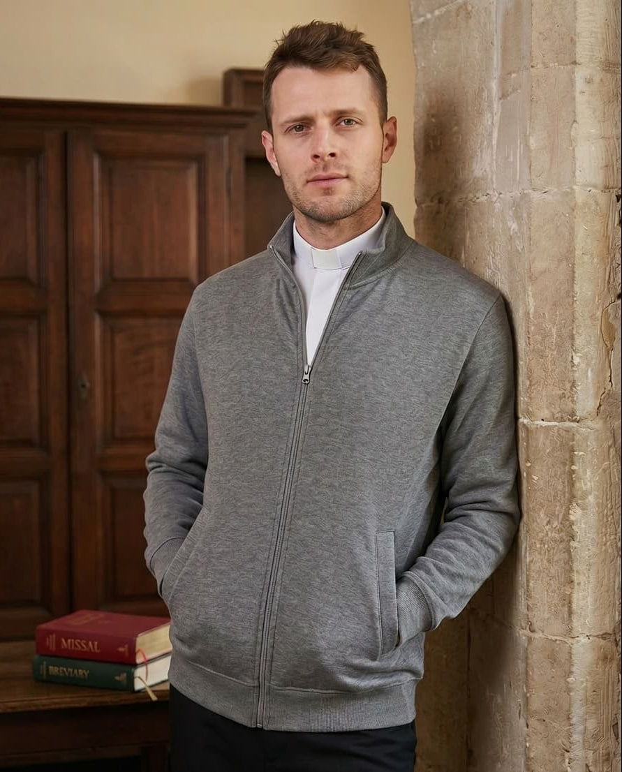 Sweatshirt Jacke - mit Reißverschluss - Grau