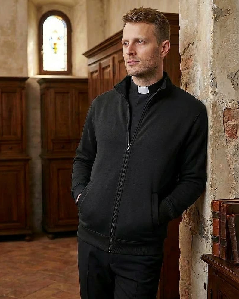 Sweatshirt Jacke - mit Reißverschluss - Schwarz