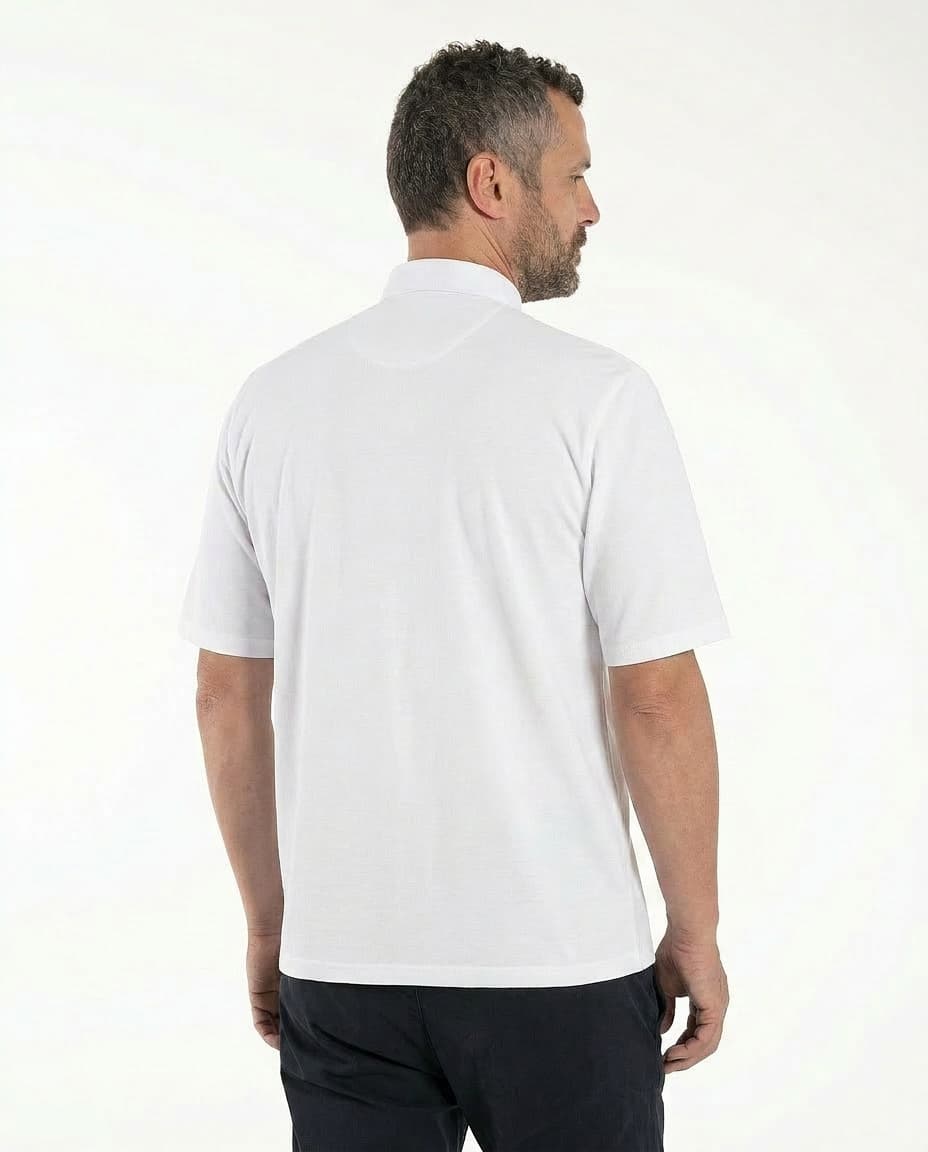 Polo Roma - Bianco - Clergy - 100% Cotone Fresco - Manica Corta