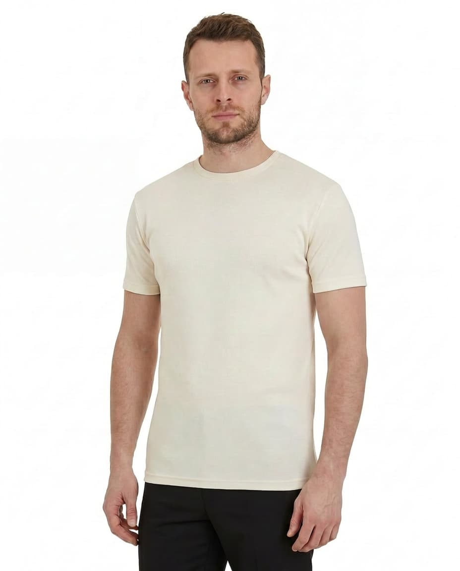 Unterziehshirt aus Baumwolle und Wolle - Kurzarm