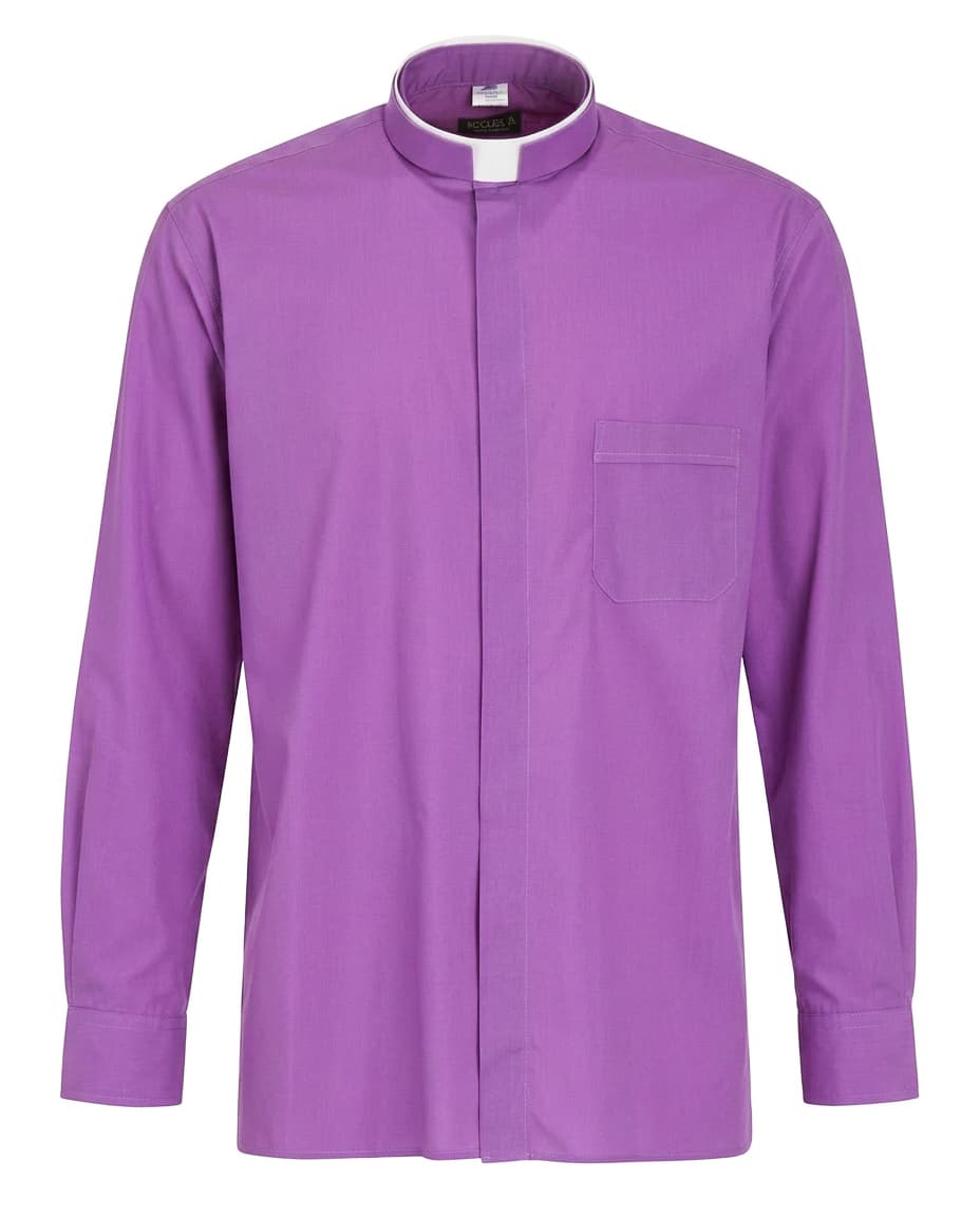 Camisa de polialgodón - Morada - Roman - Manga larga
