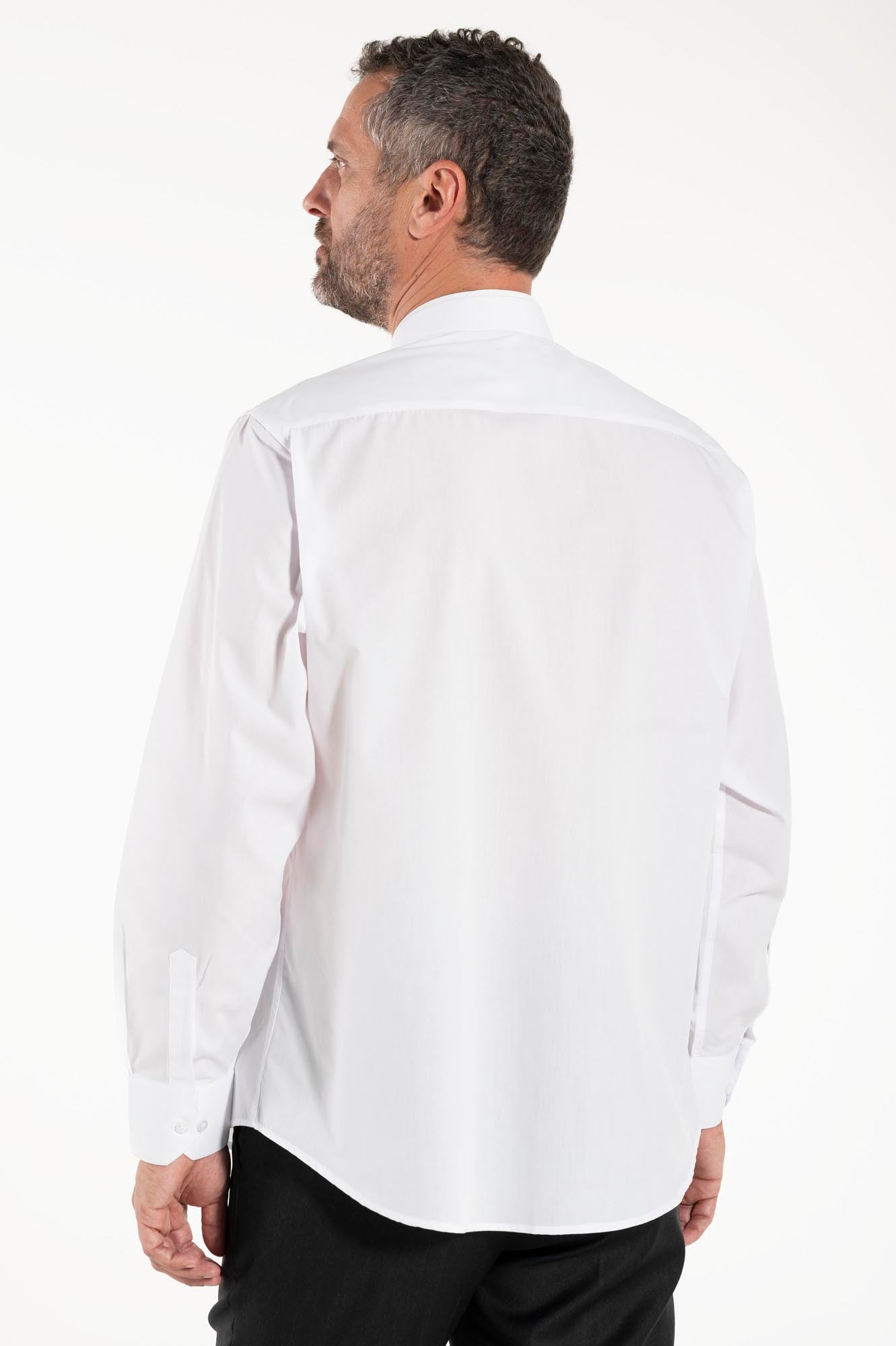 Camisa 100% Algodón - Romana - Blanca - Manga Larga