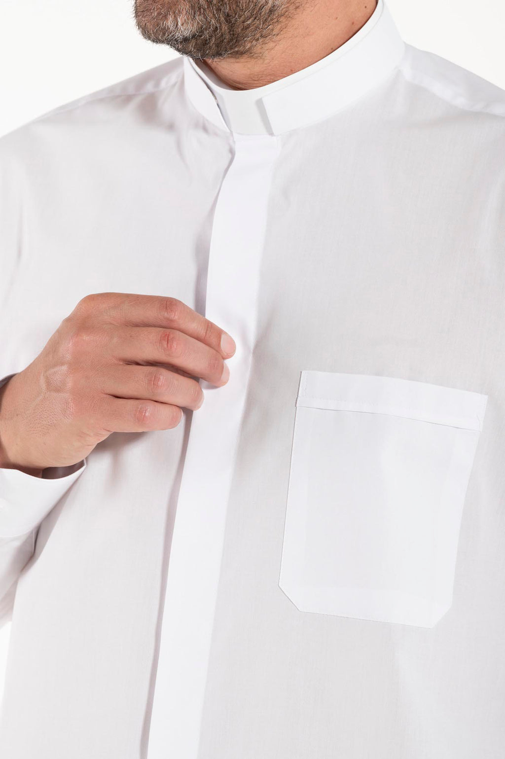 Camisa 100% Algodón - Romana - Blanca - Manga Larga