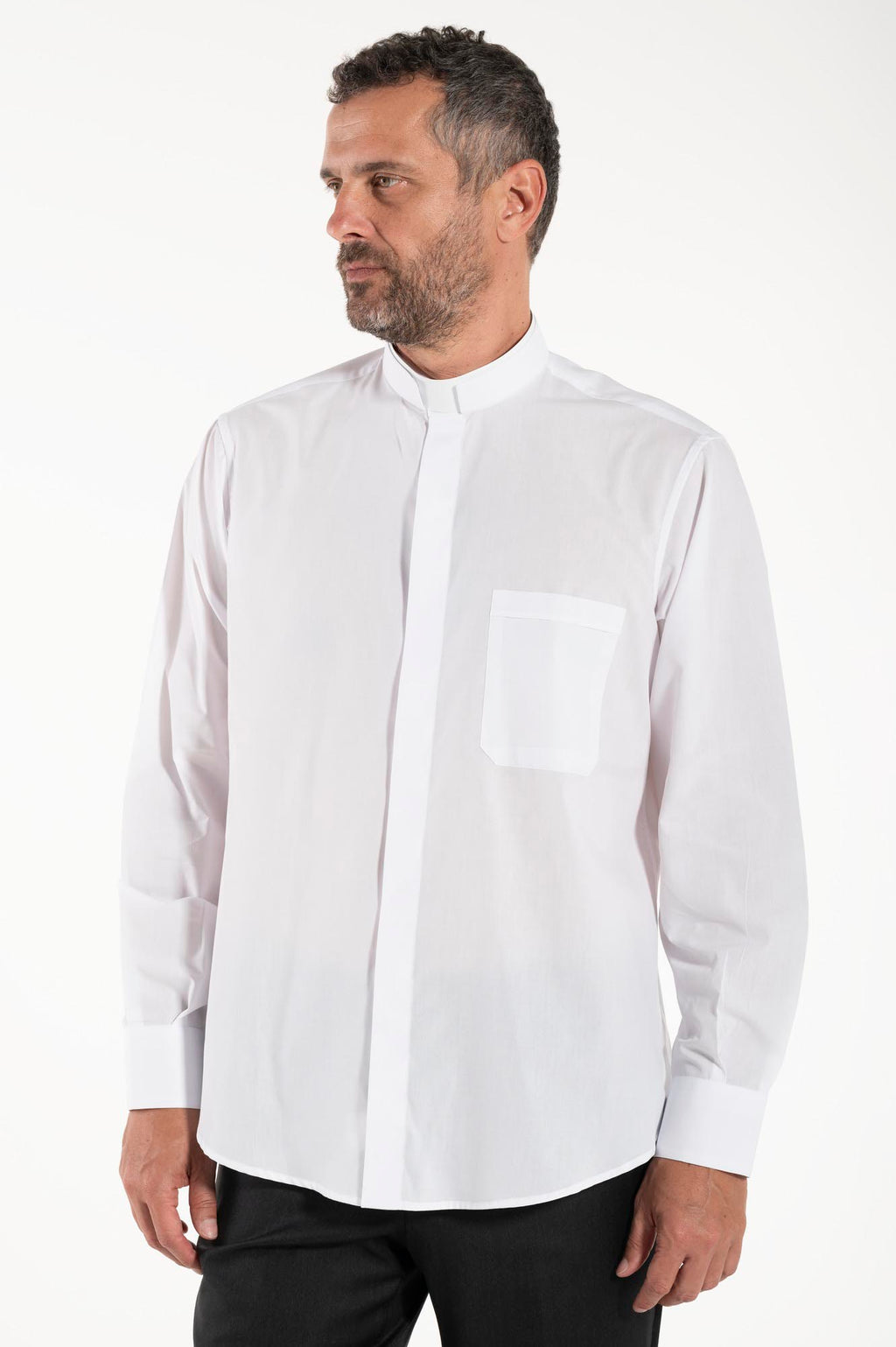 Camisa 100% Algodón - Romana - Blanca - Manga Larga