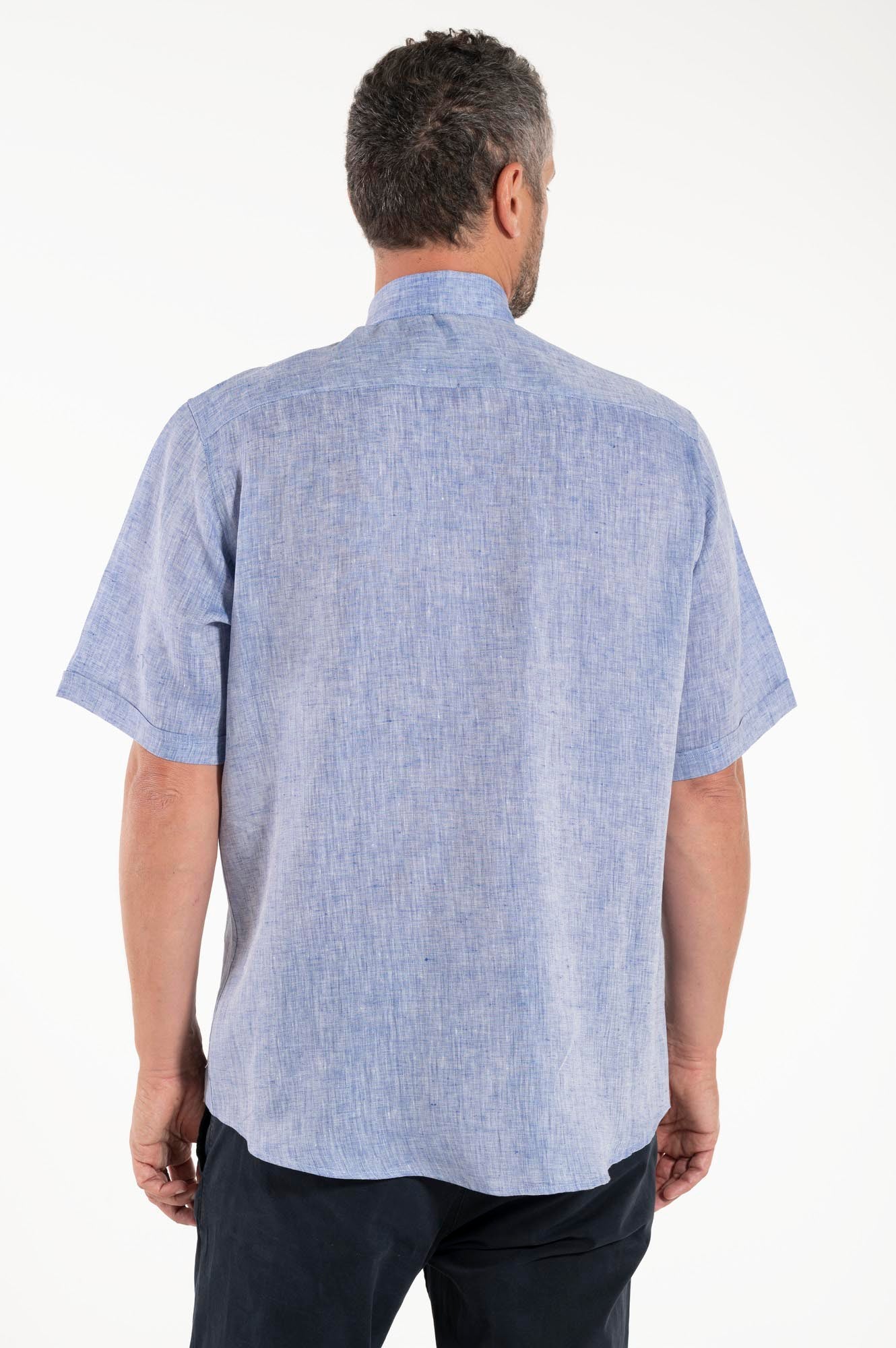 NEW - Camicia in Lino - Celeste - Clergy - Manica Corta
