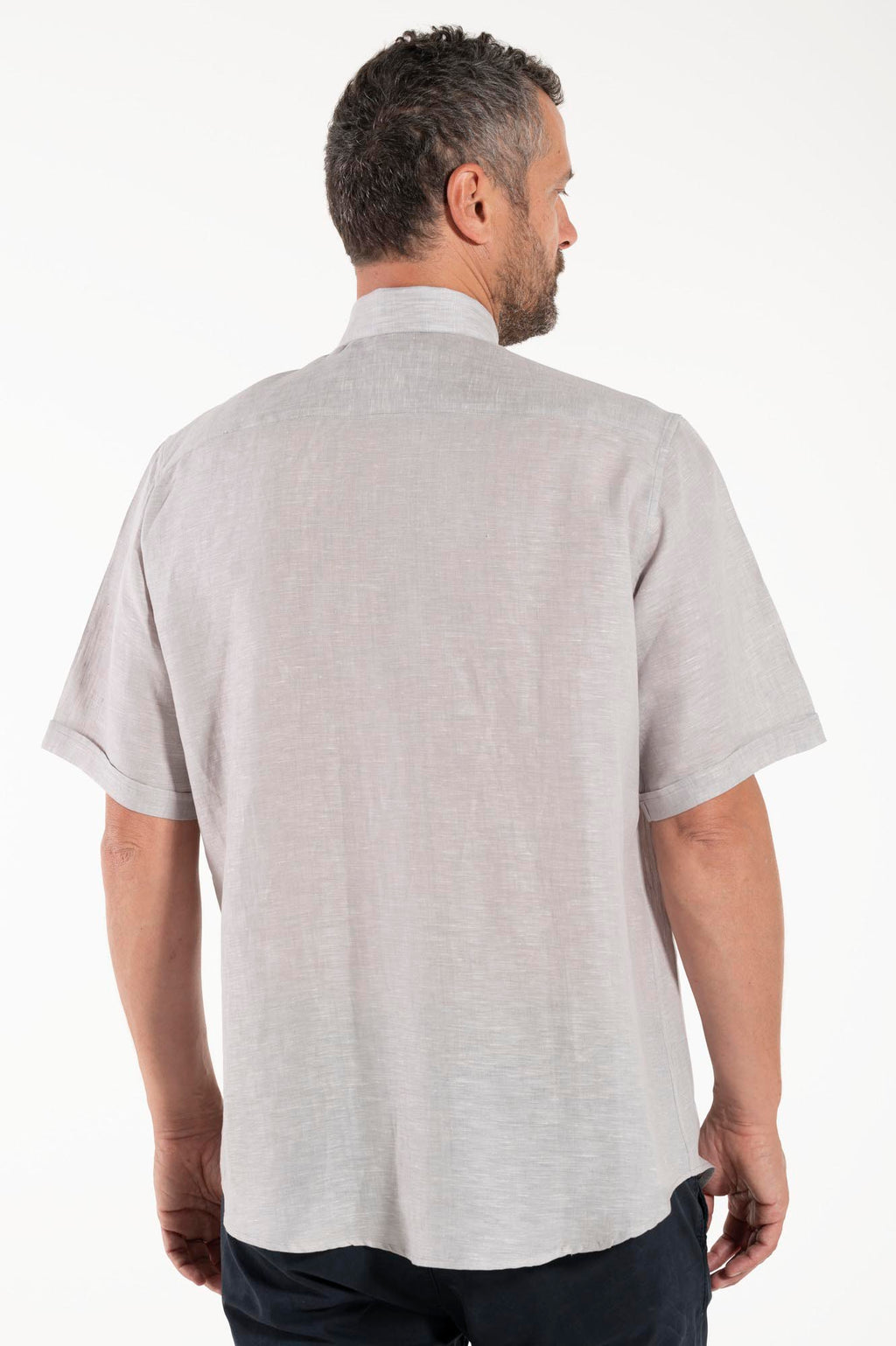 NEW - Camicia in Lino - Grigio Chiaro - Clergy - Manica Corta