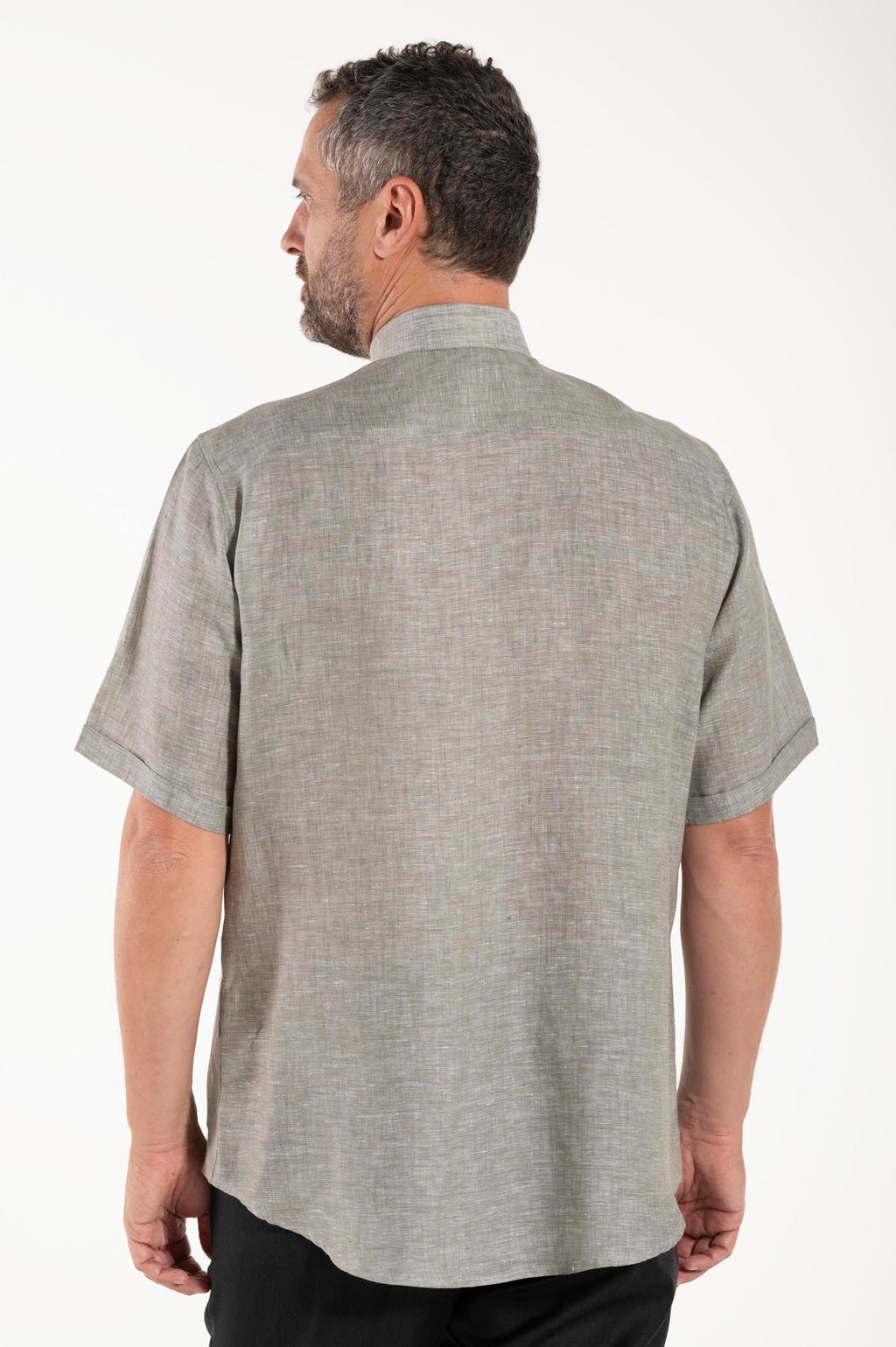 NEW - Camicia in Lino - Grigio Scuro - Clergy - Manica Corta