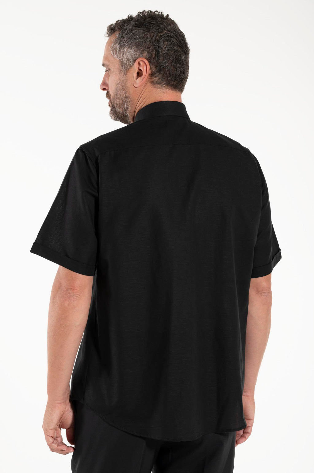 NEW - Camicia in Lino - Nero - Clergy - Manica Corta