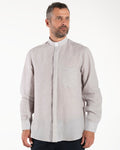 NEW - Camicia in Lino - Grigio Chiaro - Romano - Manica Lunga