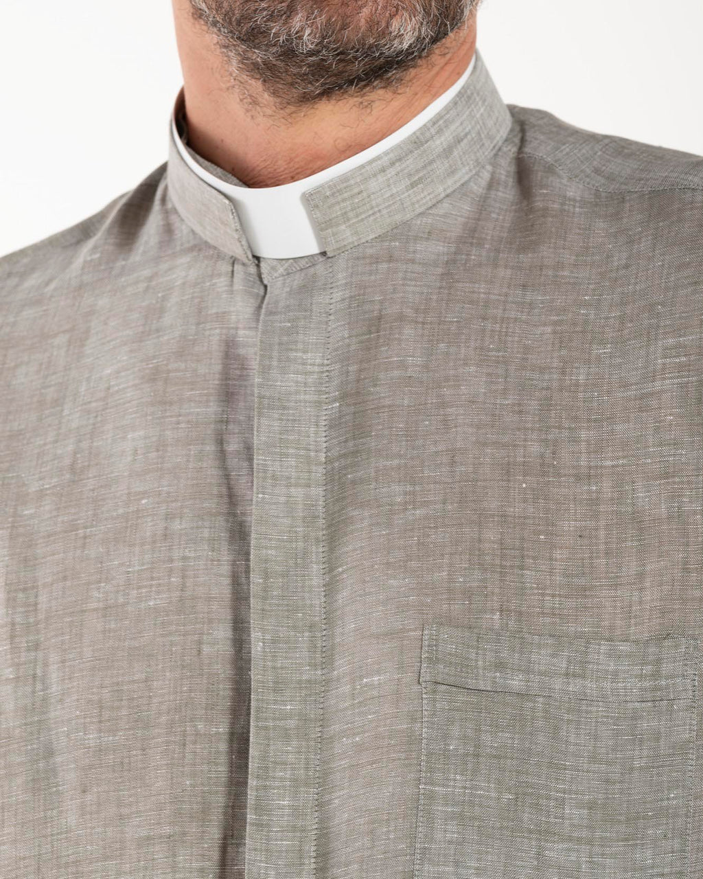NEW - Camicia in Lino - Grigio Scuro - Romano - Manica Lunga