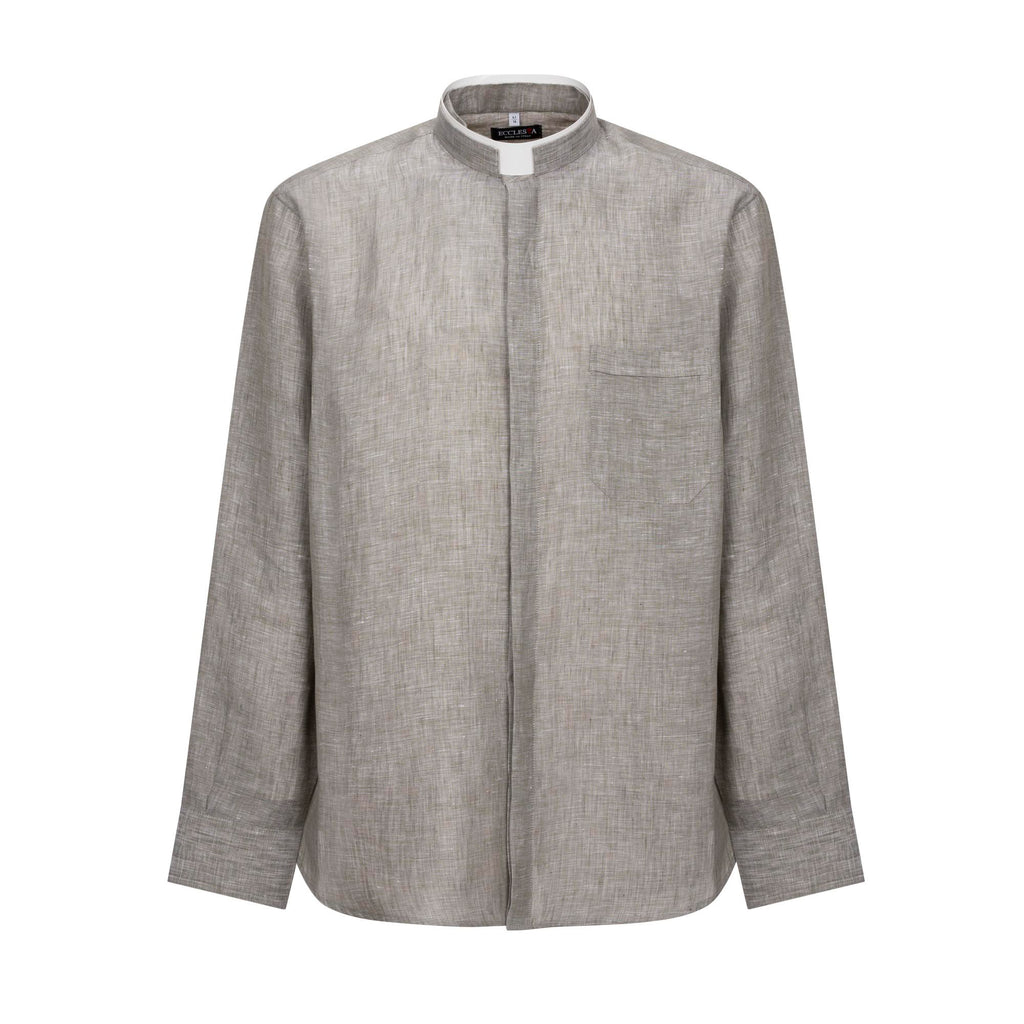 NEW - Camicia in Lino - Grigio Scuro - Romano - Manica Lunga