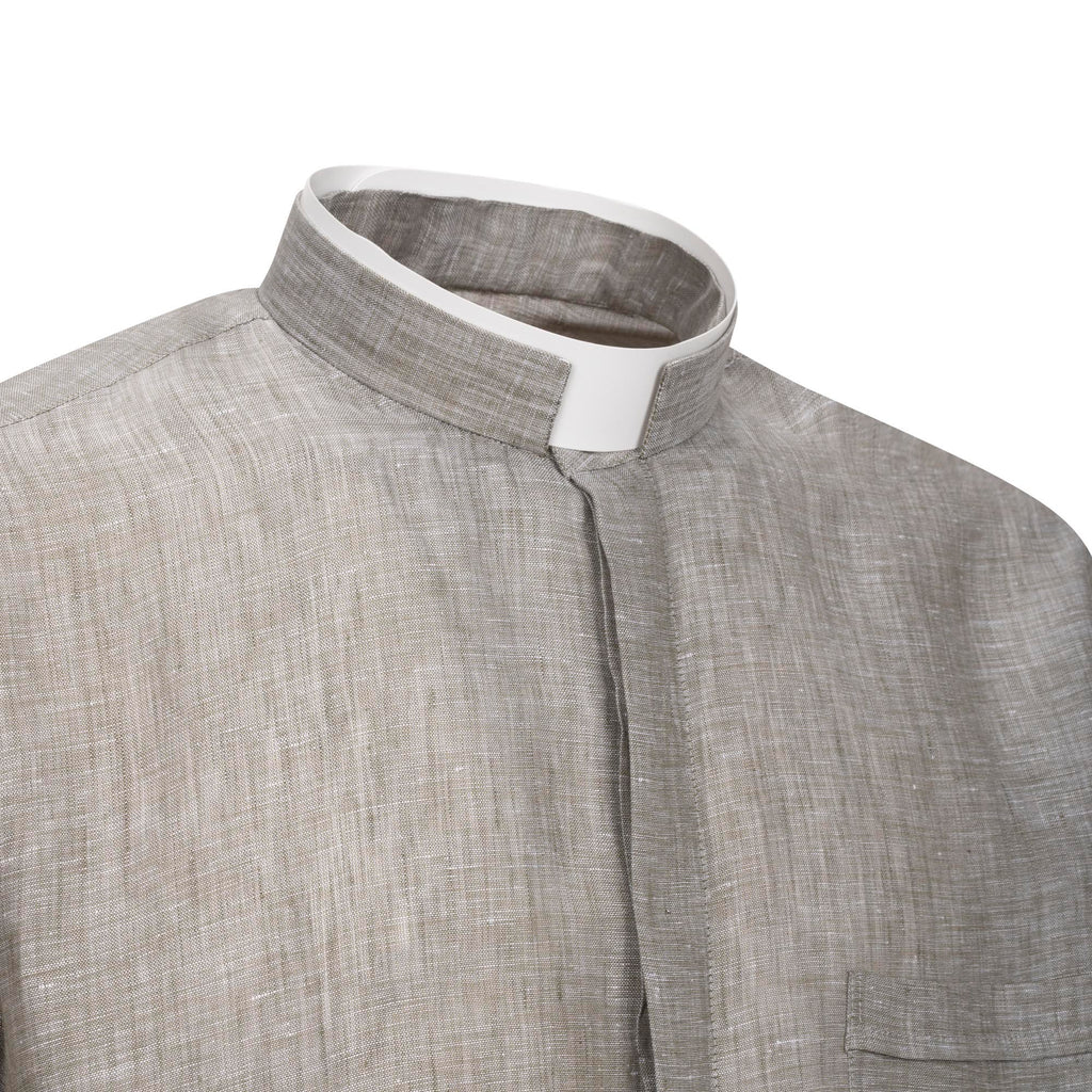 NEW - Camicia in Lino - Grigio Scuro - Romano - Manica Lunga